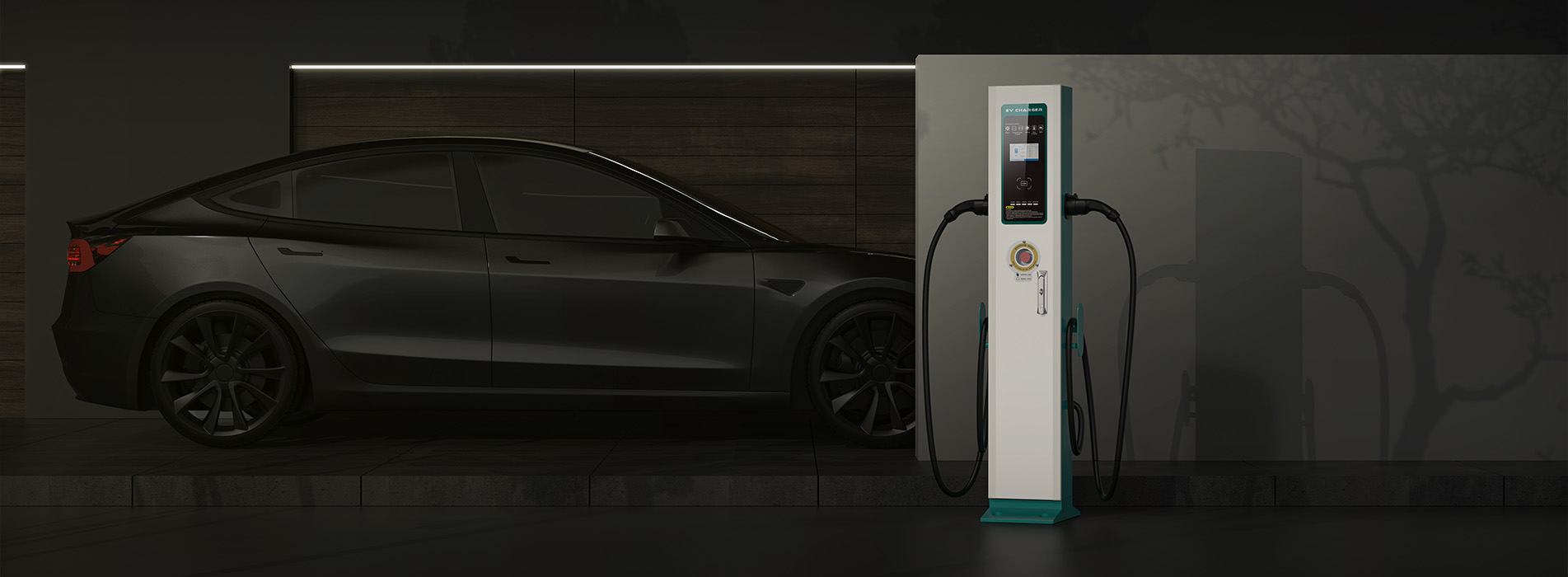 NKR -AC002 Estación de carga para vehículos eléctricos con soporte de suelo